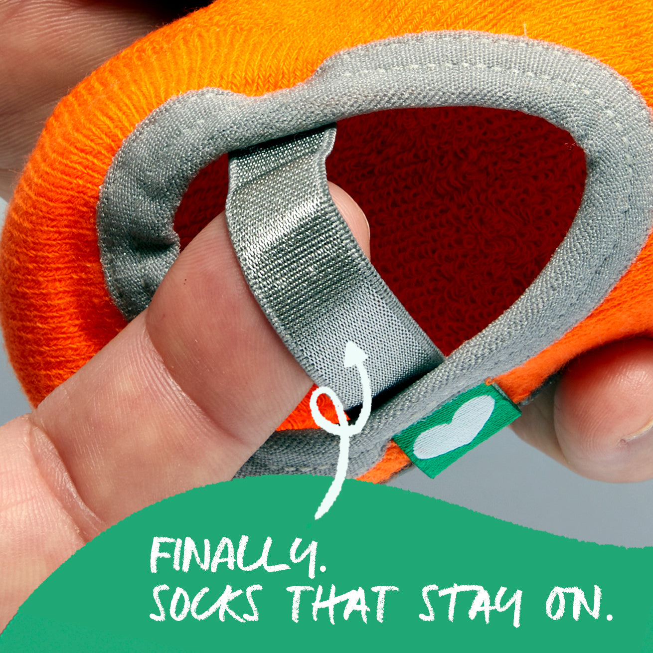 Baby non-slip sock stay-on strap detail